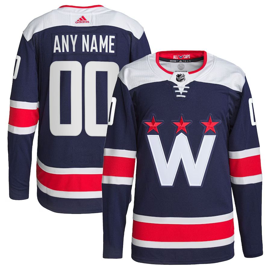 Men Washington Capitals adidas Navy Alternate Authentic Pro Custom NHL Jersey->customized nhl jersey->Custom Jersey